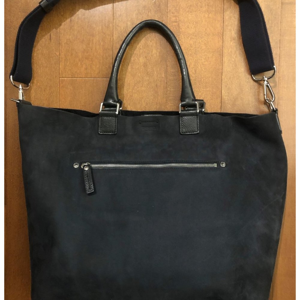 Shinola Navy Nubuck Suede Tote